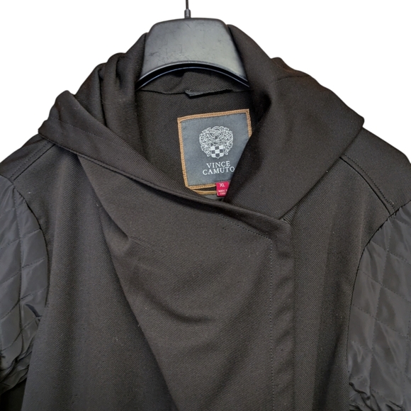 Vince Camuto Hooded Black Quilted Sleeve Jacket Size XL - Picture 5 of 9